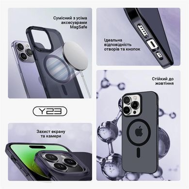 Чохол-накладка Armorstandart Y23 MagSafe для Apple iPhone 15 Pro Transparent Black (ARM68331) [602058]