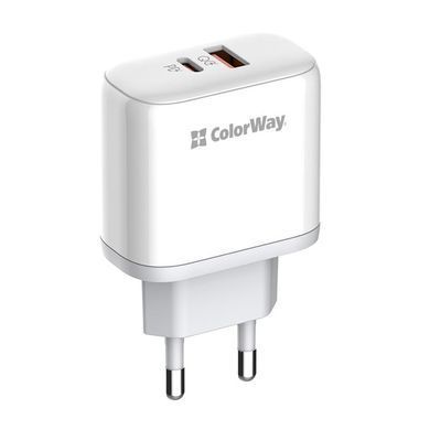 Мережевий зарядний пристрій ColorWay Power Delivery Port PPS USB (Type-C PD + USB QC3.0) (45W) White (CW-CHS042PD-WT) [618165]
