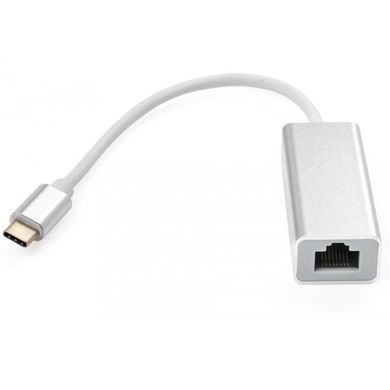 Адаптер Vinga USB Type-C - RJ-45 (M/F) Silver (VCPATC2GBLNS) [604069]