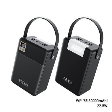 Універсальна мобільна батарея Wekome 80000mAh Black (WP-78) [603496]