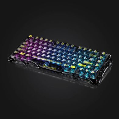 Клавіатура механічна GravaStar Mercury K1 Lite 80keys, GravaStar x BSUN Grey, BT/WL/USB, чорний (GSK1LITE_XTAL_BLK) [114348]