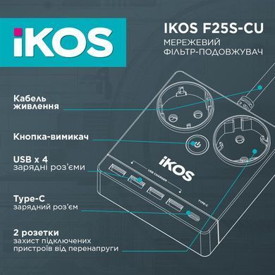 Фільтр-подовжувач IKOS F25S-CU Black (0006-CEF) [615434]