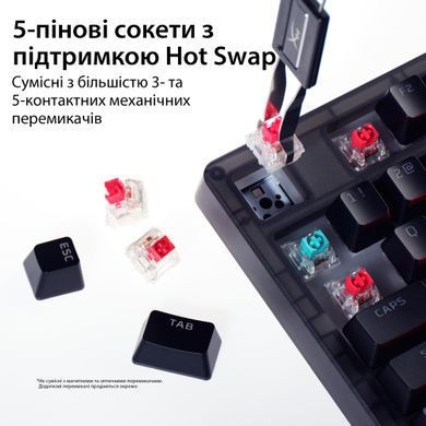 Клавіатура HyperX Origins 2 65 HX Red USB Black (B4QS3AA) [619014]