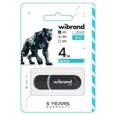 Флеш-накопичувач Wibrand USB 2.0 Panther 4Gb Black (WI2.0/PA4P2B) [802895]