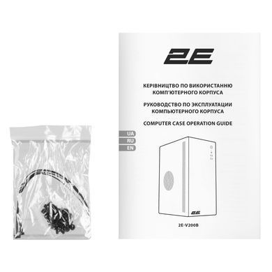 Корпус 2E Credo V200B без БЖ, 2xUSB3.0, 1x80мм, VGA 250мм, mATX, чорний (2E-V200B) [112405]