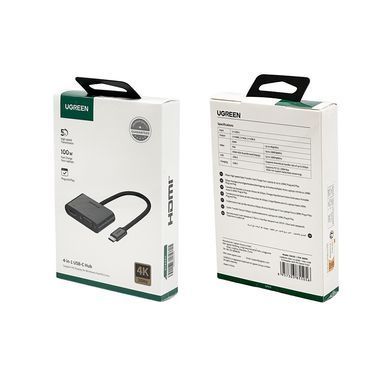 USB-хаб UGREEN USB-C to HDMI + VGA +USB 3.0 Adapter with PD (Space Gray) (UGR-50505) [802749]