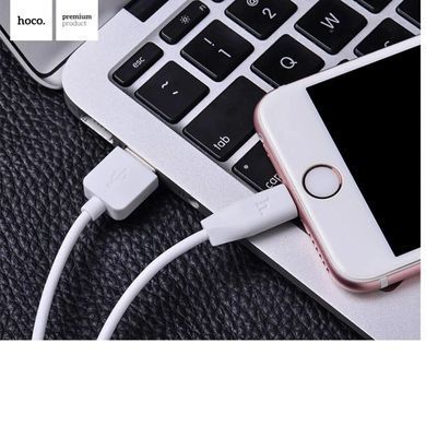Кабель HOCO X1 USB to iP 2.4A, 2m, PVC, PVC connectors, White (6957531032014) [803259]