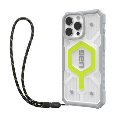 Чохол+ремінець UAG для iPhone 16 Pro Max, Pathfinder Clear Magsafe Bundle, Active Neon Lanyard (1144651BV01) [108265]