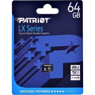 Карта пам'яті microSDXC (UHS-1) Patriot LX Series 64Gb class 10 (PSF64GMDC10) [803641]