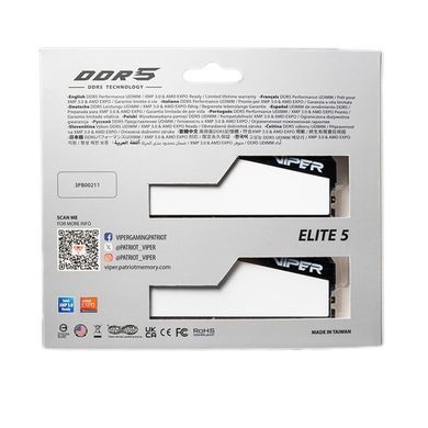 Модуль пам`яті DDR5 2x32GB/6000 Patriot Viper Elite 5 (VEB564G6030KW) [614199]