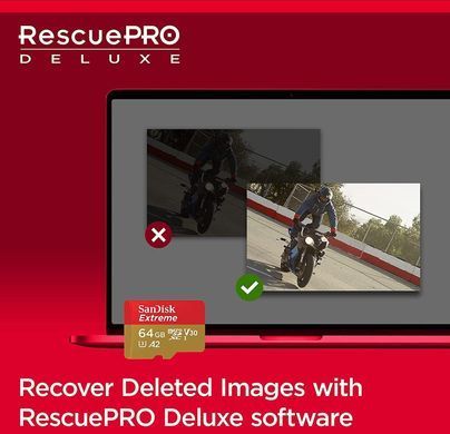 Карта пам'яті SanDisk microSD 64GB C10 UHS-I U3 R170/W80MB/s Extreme V30 + SD (SDSQXAH-064G-GN6MA) [108926]