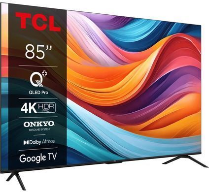 Телевізор 85" TCL QLED 4K 60Hz Smart Google TV Titan ONKYO sound (85T7B) [102214]