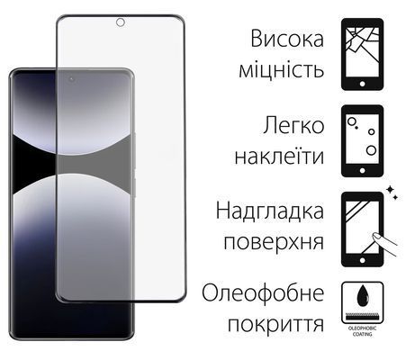 Захисне скло Dengos для Xiaomi Redmi Note 14 Pro Black Full Glue 2шт (DG-TG2P-64) [607434]