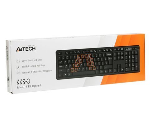 Клавіатура A4Tech KK-3 Black (KK-3 USB (Black)) [611303]