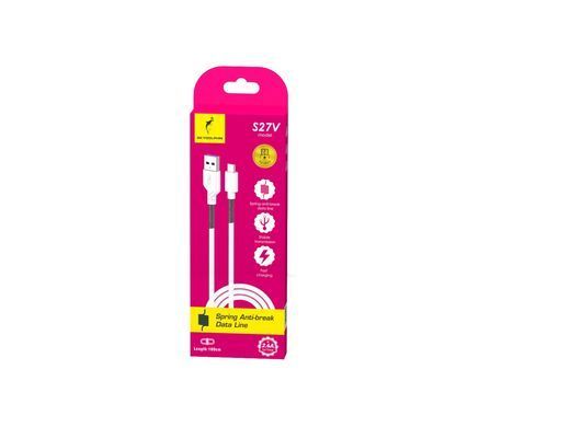 Кабель SkyDolphin S27V Spring Anti-Brake USB - micro USB (M/M), 1 м, White (SDUSB-000612) [604243]