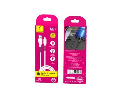 Кабель SkyDolphin S27V Spring Anti-Brake USB - micro USB (M/M), 1 м, White (SDUSB-000612) [604243]