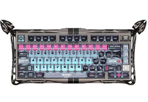 Клавіатура магнітна GravaStar Mercury V75 Pro 80keys, Magnetic Jade Gaming, 8K, USB-A, RGB, Cyberpunk (GSV75PRO_U_RM_EGRY) [114394]