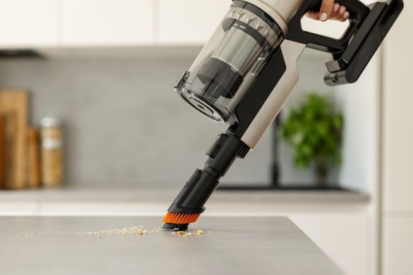 Пилосос Gorenje бездротовий, 125Вт, конт пил -0.6л, автон. робота до 60хв, HEPA, підсвічування, індикатор, турбощітка, матове золото (SVC259441NFGO) [114626]