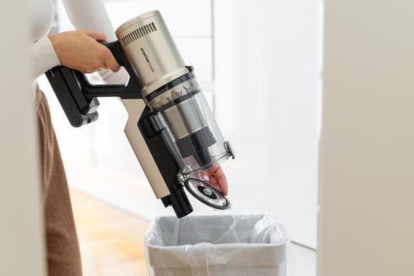 Пилосос Gorenje бездротовий, 125Вт, конт пил -0.6л, автон. робота до 60хв, HEPA, підсвічування, індикатор, турбощітка, матове золото (SVC259441NFGO) [114626]