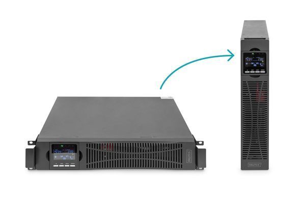 Джерело безперебійного живлення DIGITUS 3000VA/3000W, RTU2, LCD, RJ45, RS232, USB, 8xC13+1xC19 (DN-170096) [102969]