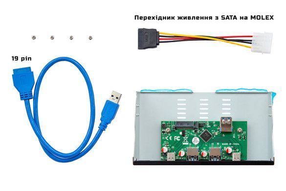 USB-хаб Frime USB 3.1 2 x type A & 2 x type C VL820 Black (ECF-FP2xTA&2xTC.54) [65136]