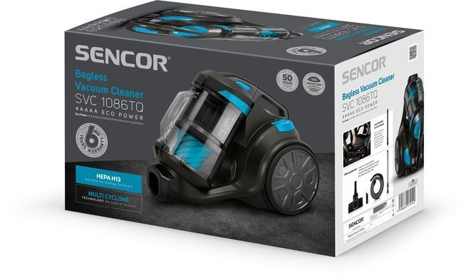 Пилосос Sencor контейнерний, 700Вт, конт пил -3.5л, НЕРА, чорно-синій (SVC1086TQ) [105663]