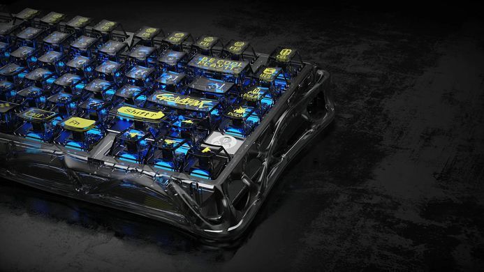Клавіатура механічна GravaStar Mercury K1 Lite 80keys, GravaStar x BSUN Grey, BT/WL/USB, чорний (GSK1LITE_XTAL_BLK) [114348]