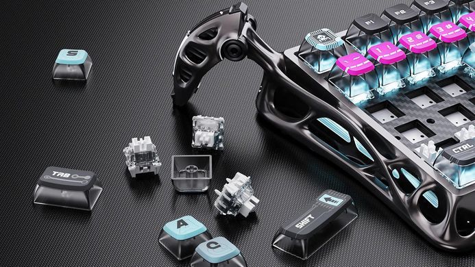 Клавіатура магнітна GravaStar Mercury V75 Pro 80keys, Magnetic Jade Gaming, 8K, USB-A, RGB, Cyberpunk (GSV75PRO_U_RM_EGRY) [114394]