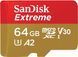 Карта пам'яті SanDisk microSD 64GB C10 UHS-I U3 R170/W80MB/s Extreme V30 + SD (SDSQXAH-064G-GN6MA) [108926], фото 1