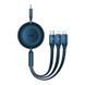 Кабель Baseus Bright Mirror 2 Series Retractable 3-in-1 Fast Charging Data Cable Type-C to M+L+C 100W 1.1m Blue (CAMJ010203) [802610], фото 1