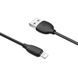 Кабель BOROFONE BX19 USB to iP 2.4A, 1m, PVC, TPE connectors, Black (6931474701756) [805232], фото 3