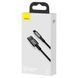 Кабель Baseus Tungsten Gold Fast Charging Data Cable USB to iP 2.4A 1m Black (CALWJ-01) [804367], фото 2