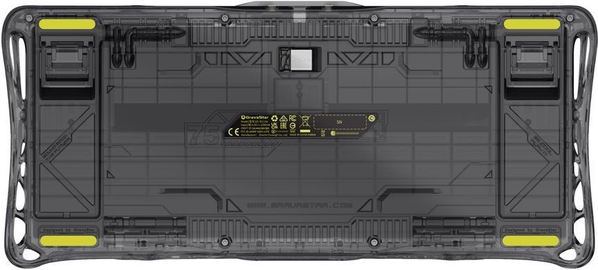 Клавіатура механічна GravaStar Mercury K1 Lite 80keys, GravaStar x BSUN Grey, BT/WL/USB, чорний (GSK1LITE_XTAL_BLK) [114348]