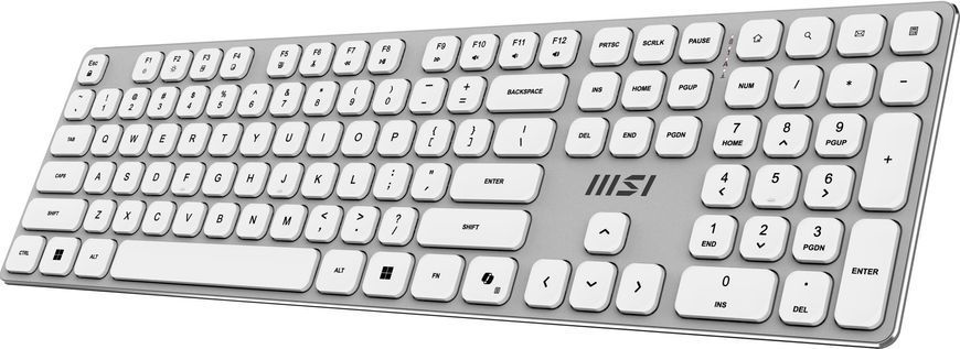 Комплект бездротовий клавіатура + миша MSI K210 W, білий (FORGE K210 W COMBO WHITE) [504207]