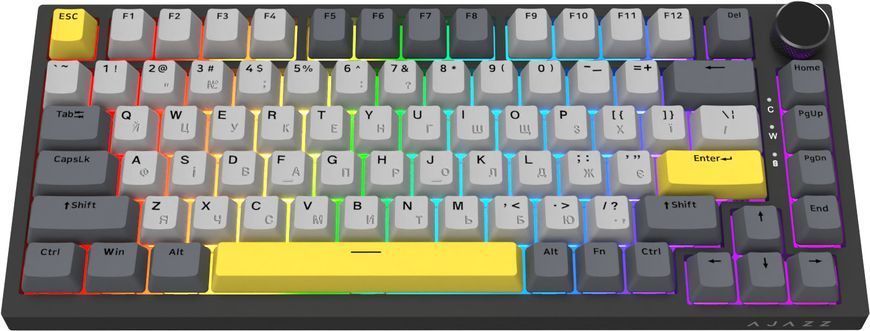 Клавіатура Ajazz AK820 Sea Salt Switch Black USB-C (AK820-SS-BGY) [619472]