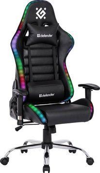 Крісло ігрове Defender Ultimate, 60мм, Клас 3, RGB ПУ, Black (64355) [401659]
