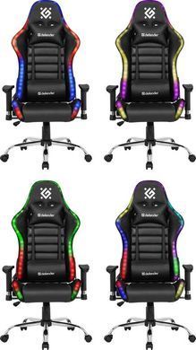 Крісло ігрове Defender Ultimate, 60мм, Клас 3, RGB ПУ, Black (64355) [401659]