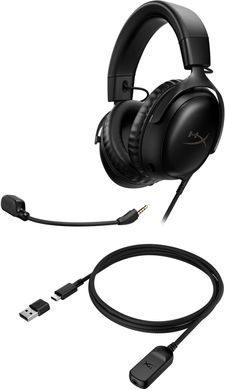 Гарнітура ігрова HyperX Cloud III, mini-jack/USB-A/USB-C, 1.2м/1.3м, чорний (727A8AA) [107327]
