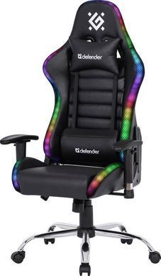 Крісло ігрове Defender Ultimate, 60мм, Клас 3, RGB ПУ, Black (64355) [401659]