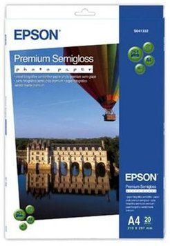 Папір Epson A4 Premium Semigloss Photo Paper, 20арк. (C13S041332) [16512]