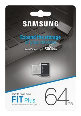 Флеш-пам'ять (накопичувач USB) USB3.1 64GB FIT PLUS SAMSUNG (MUF-64AB/APC) [501292]