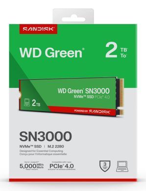 Твердотільний запам&rsquo;ятовувальний пристрій накопичувач (SSD) G4 M.2 NVME 2TB GREEN SN3000 SANDISK (WDS200T4G0E) [501445]