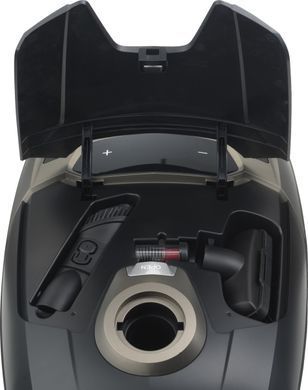 Пилосос Gorenje мішковий, 890Вт, 4л, HEPA, телескоп, LED-дисплей, турбощітка, чорний (VCE48AFBKGO) [105722]