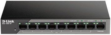 Комутатор D-Link 8xFE PoE, 1xGE, 92W (DSS-100E-9P) [15016]