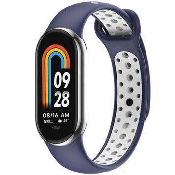 Ремінець BeCover Vents Style для Xiaomi Mi Smart Band 8 Blue-White (709419) [604948]
