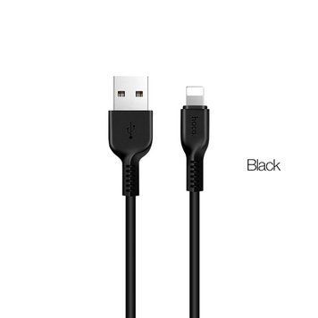 Кабель HOCO X20 USB to iP 2.4A, 1m, PVC, TPE connectors, Black (6957531068808) [802355]