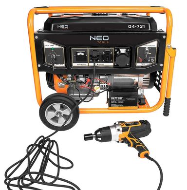 Neo Tools Генератор бензиновий 04-731, 6.0/6.5кВт, 1х12В та 2х230В (16А) та 1x230В(32А), бак 25л, 313г/кВтГ, 85 кг