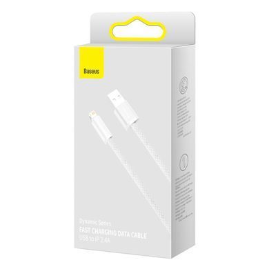 Кабель Baseus Dynamic Series Fast Charging Data Cable USB to iP 2.4A 1m White (CALD000402) [804381]