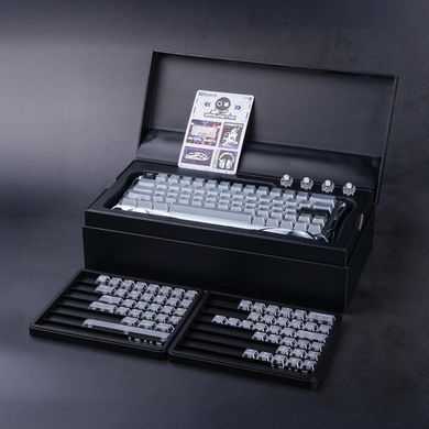 Клавіатура магнітна GravaStar Mercury V60 Pro 60keys, GravaStar Blackcore, USB-A, 8k, RGB, Chrome Silver (GSV60PRO_XTAL_SLV) [114351]
