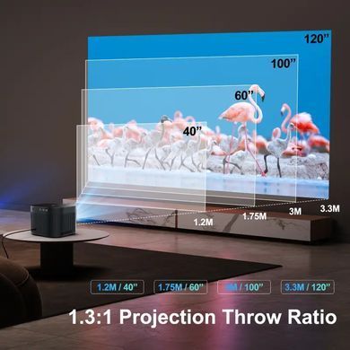 Проєктор H96 MAX B12 LED LCD FullHD 330AL 16:9 H700 2G/16G Android 11.0 HDMI WiFi BT чорний (H96 MAX_B12) [404439]